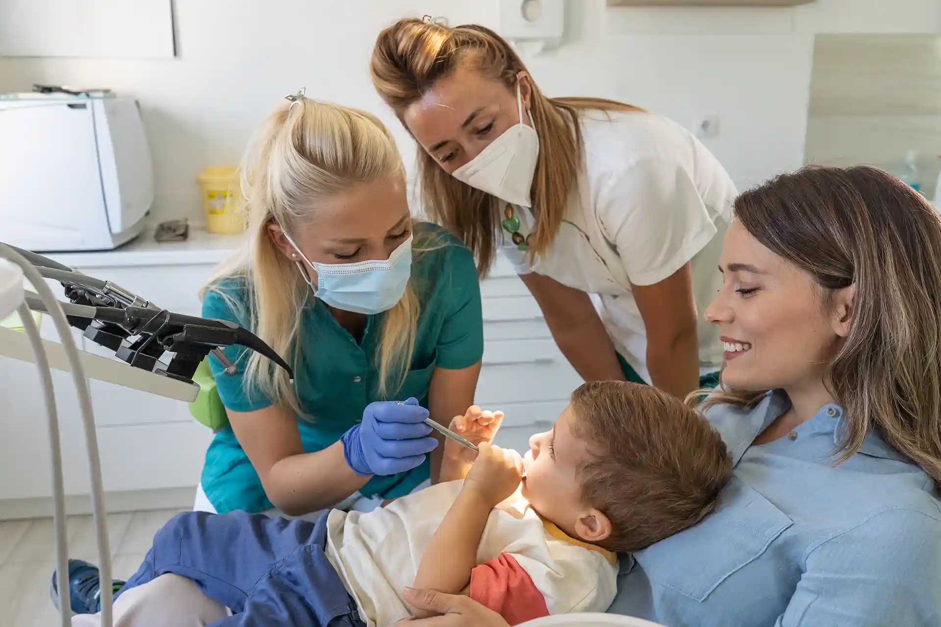 child at the dentist in tralee with dental nurse