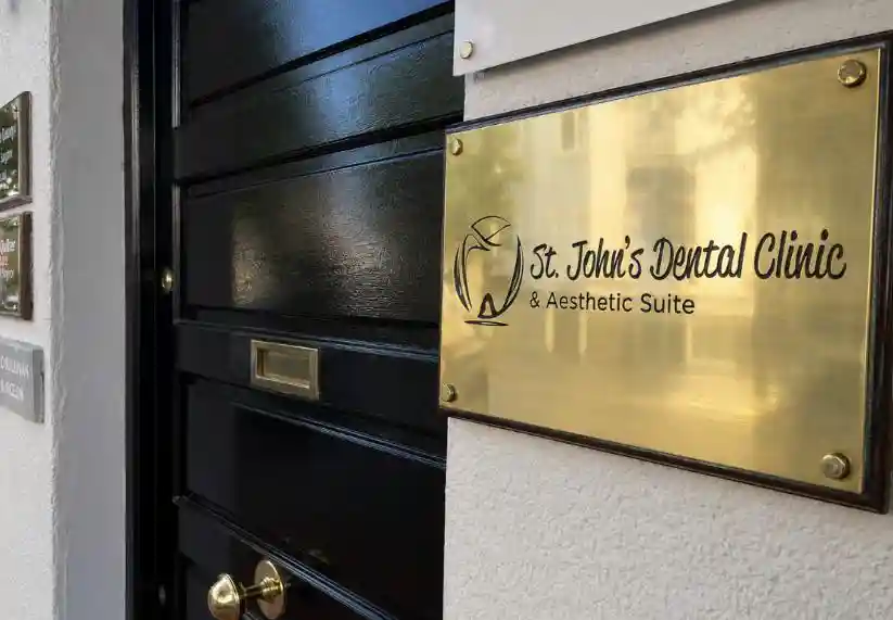 St. John's Dental Tralee entrance door plaque